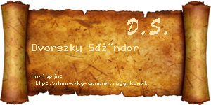 Dvorszky Sándor névjegykártya