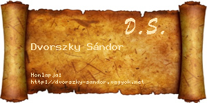 Dvorszky Sándor névjegykártya